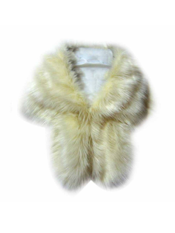 Women Bridal Winter Warm Faux Fur Shaggy Shrug Ladies Scarf Shawl Collar Wrap 